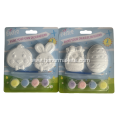 2PCS Easter DIY Painting with 4 color acrylic paint